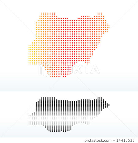 Map of Federal Republic Nigeria with Dot Pattern Map of Federal Republic Nigeria with Dot Pattern 14413535