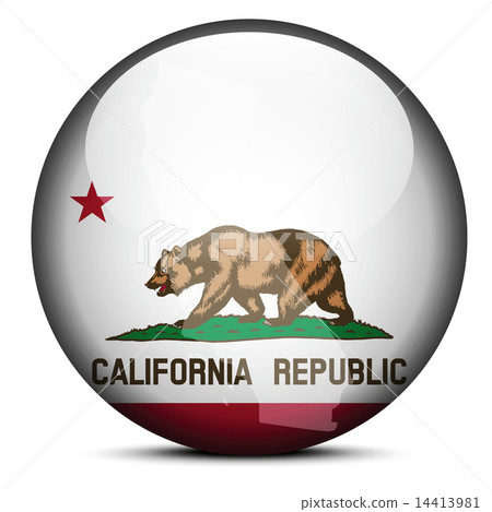 Map on flag button of USA California State Map on flag button of USA California State 14413981