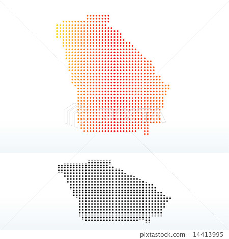 Map of USA Georgia State with Dot Pattern 14413995