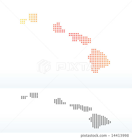 Map of USA Hawaii State with Dot Pattern 14413998