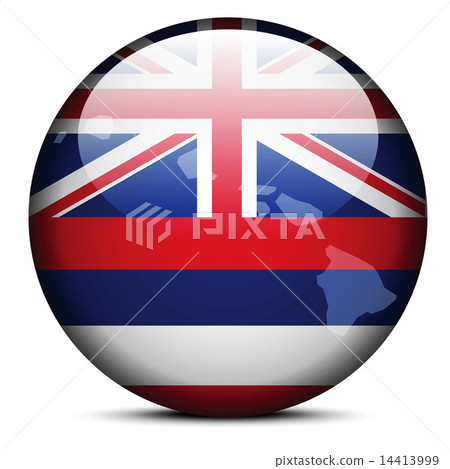 Map on flag button of USA Hawaii State Map on flag button of USA Hawaii State 14413999