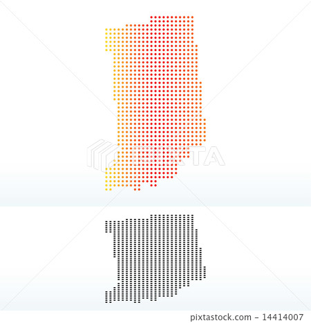 Map of USA Indiana State with Dot Pattern 14414007