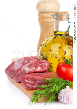Fillet steak beef meat with spices and condiments Fillet steak beef meat with spices and condiments 14414803