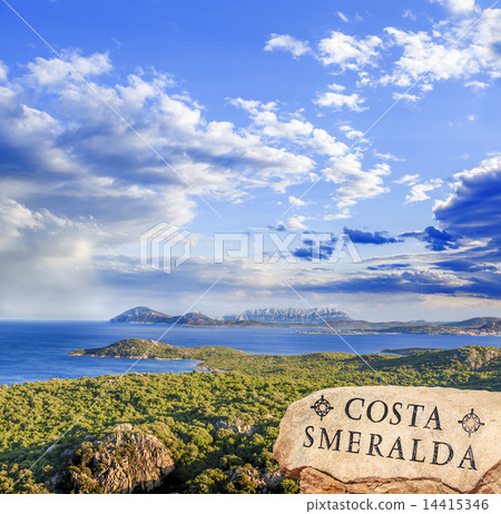 ocean coastline in Costa Smeralda, Sardinia, Italy ocean coastline in Costa Smeralda, Sardinia, Italy 14415346