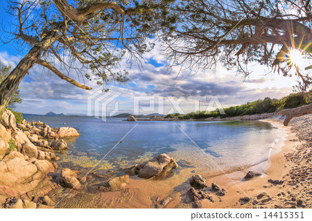ocean coastline in Costa Smeralda, Sardinia, Italy ocean coastline in Costa Smeralda, Sardinia, Italy 14415351