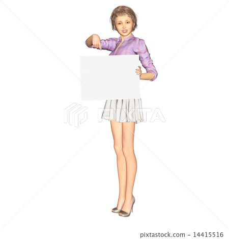 A woman with a perming message board A woman with a perming message board 14415516