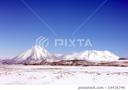 South America Chile Northern Aticama Highland of Andean Rocks at the altitude of 5916 m in the Andes Mountains Volcano 14416746