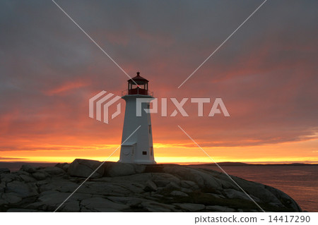 燈塔 夕陽 日落 14417290