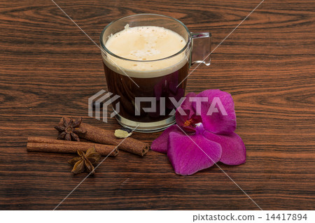 Espresso with orchid Espresso with orchid 14417894