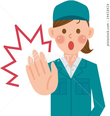 Worker female stop Worker female stop 14418414
