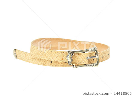 colorful yellow cream belt on white background colorful yellow cream belt on white background 14418805