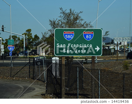 美國高速公路交通標誌 14419436