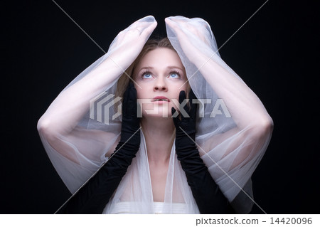 Beautiful blond girl choking by black arms Beautiful blond girl choking by black arms 14420096