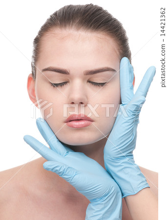 Medical examination face of beautiful woman Medical examination face of beautiful woman 14421362