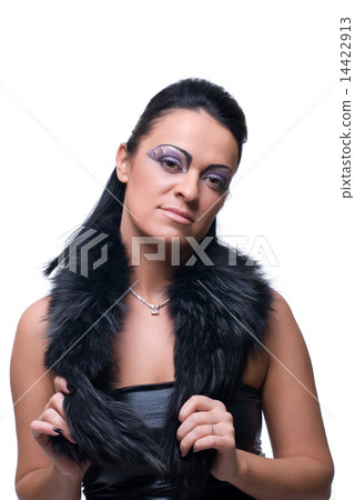 Beautiful fashion girl in black leather suit Beautiful fashion girl in black leather suit 14422913