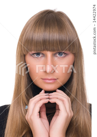 Close up portrait of young sure business woman 14422974