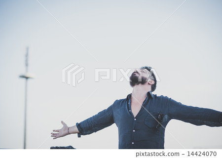 young handsome attractive bearded model man 14424070