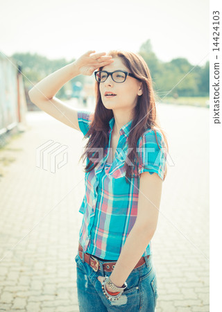 beautiful young hipster woman 14424103