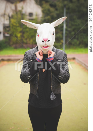 rabbit mask woman rabbit mask woman 14424248