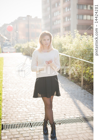 young beautiful blonde woman outdoor young beautiful blonde woman outdoor 14424281