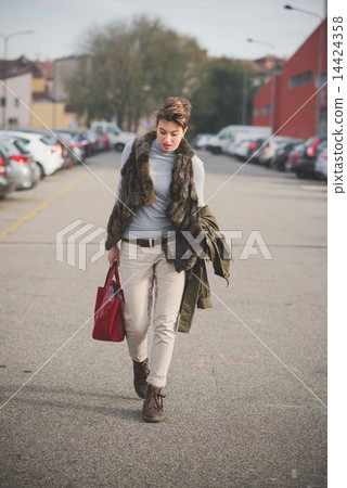 young beautiful short hair hipster woman 14424358