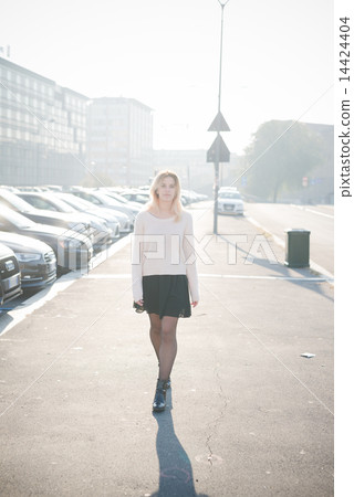 young beautiful blonde woman outdoor young beautiful blonde woman outdoor 14424404