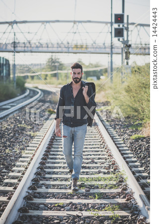 young handsome attractive bearded model man 14424443
