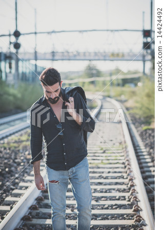 young handsome attractive bearded model man 14424492