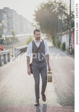 handsome big moustache hipster man 14424574
