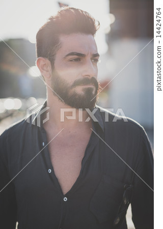 young handsome attractive bearded model man 14424764