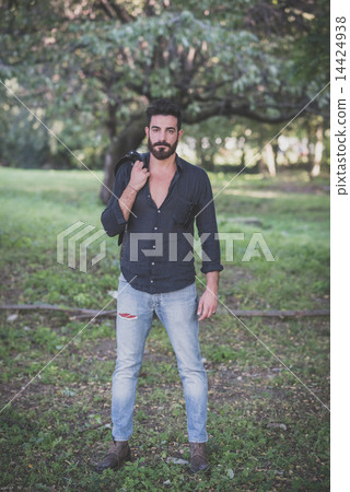 young handsome attractive bearded model man 14424938