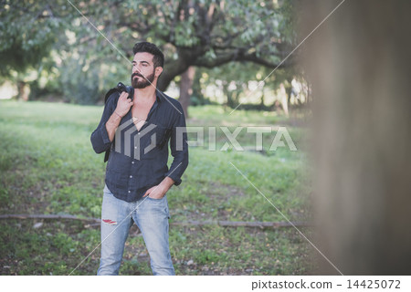 young handsome attractive bearded model man 14425072