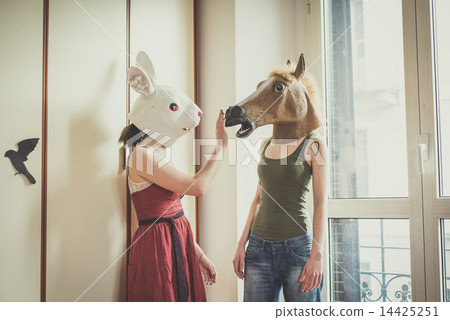 mask rabbit and horse mask lesbian couple mask rabbit and horse mask lesbian couple 14425251