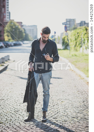 young handsome attractive bearded model man 14425269