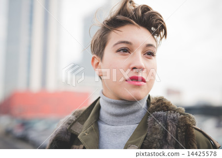young beautiful short hair hipster woman 14425578