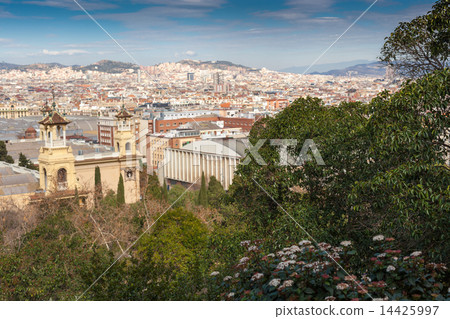 Elevated view of a city, Barcelona, Catalonia, Spain 14425997