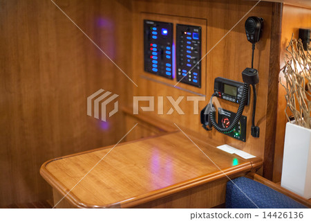 CB radio in a boat's control room 14426136