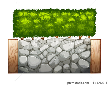 A stonewall with plants 14426801