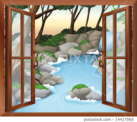 A window near the waterfalls A window near the waterfalls 14427068
