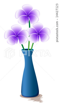 A blue vase with fresh flowers 14427123