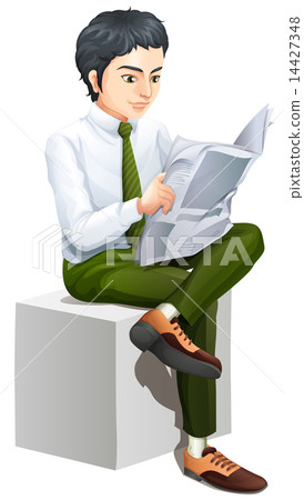 A businessman reading a newspaper 14427348