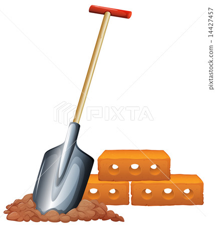A shovel and bricks A shovel and bricks 14427457