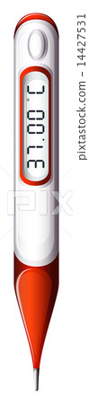 A red and white thermometer 14427531
