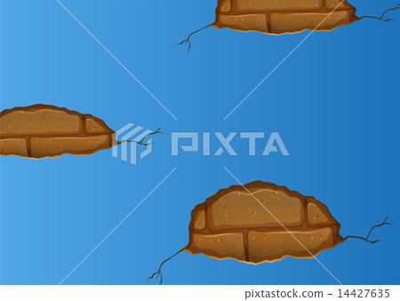 A blue stonewall with cracks 14427635