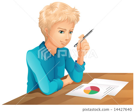 A man taking an exam A man taking an exam 14427640