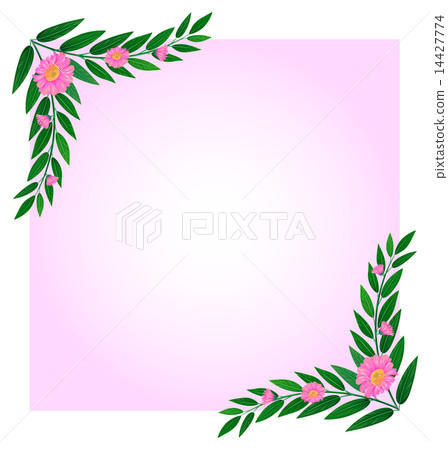 An empty template with pink floral border An empty template with pink floral border 14427774