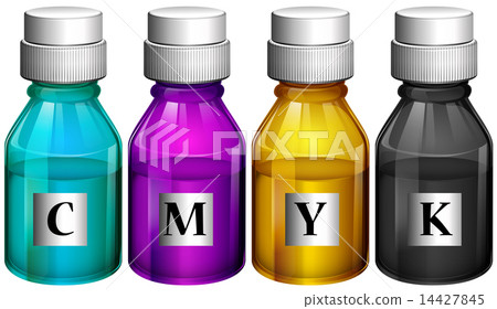 Bottles of colorful inks 14427845