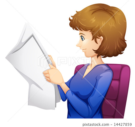 A lady reading a newspaper 14427859