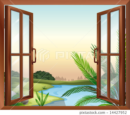 A window overlooking the view of nature A window overlooking the view of nature 14427952