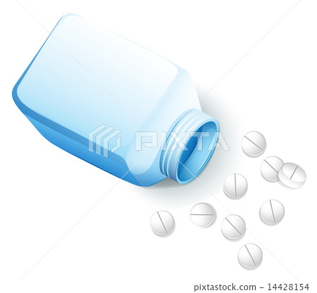 A bottle with medical tablets A bottle with medical tablets 14428154
